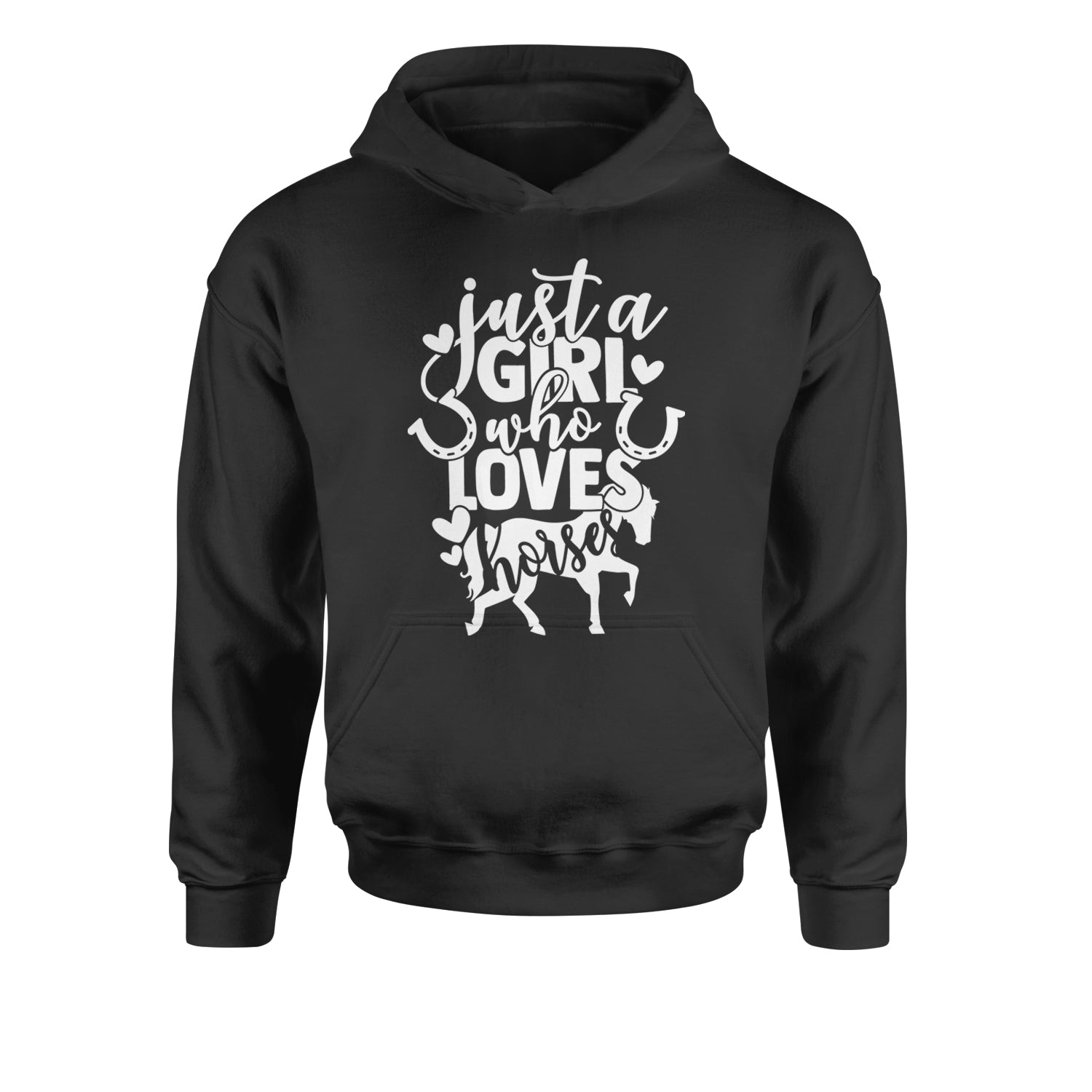 Just A Girl Who Loves Horses Youth-Sized Hoodie Hot Pink