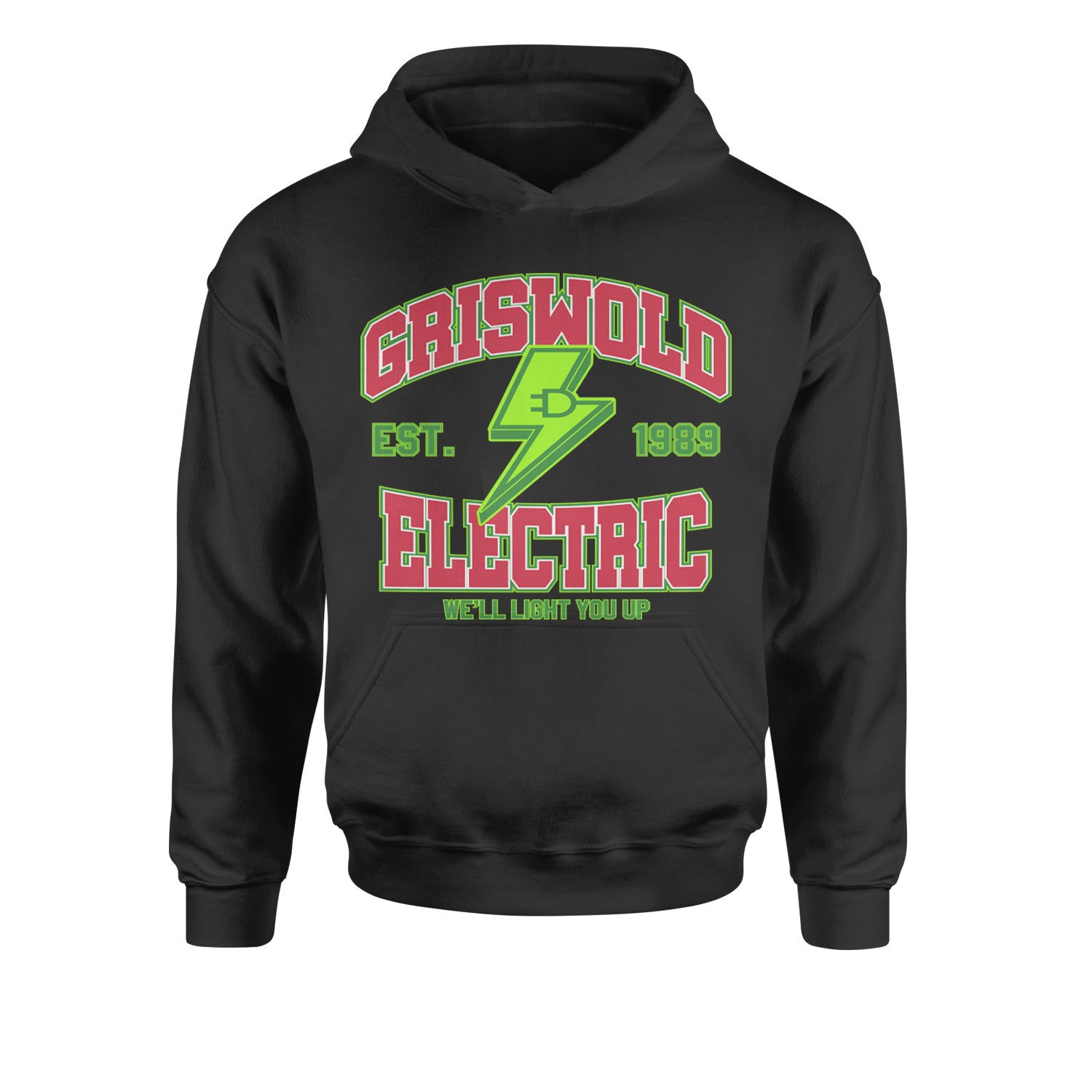 Griswold Electric We'll Light You UpYouth-Sized Hoodie Black