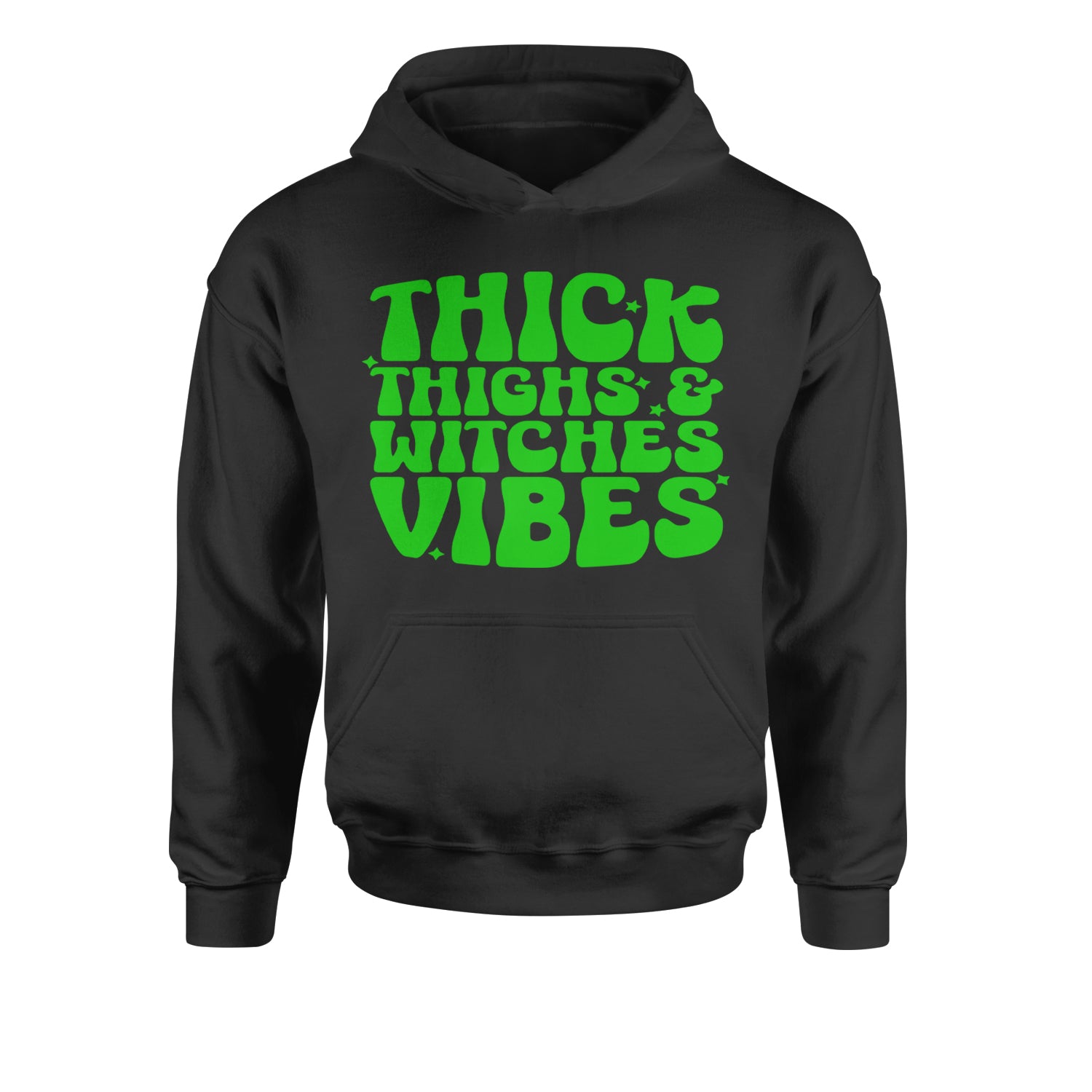 Thick Thighs And Witches Vibes Youth-Sized Hoodie Black