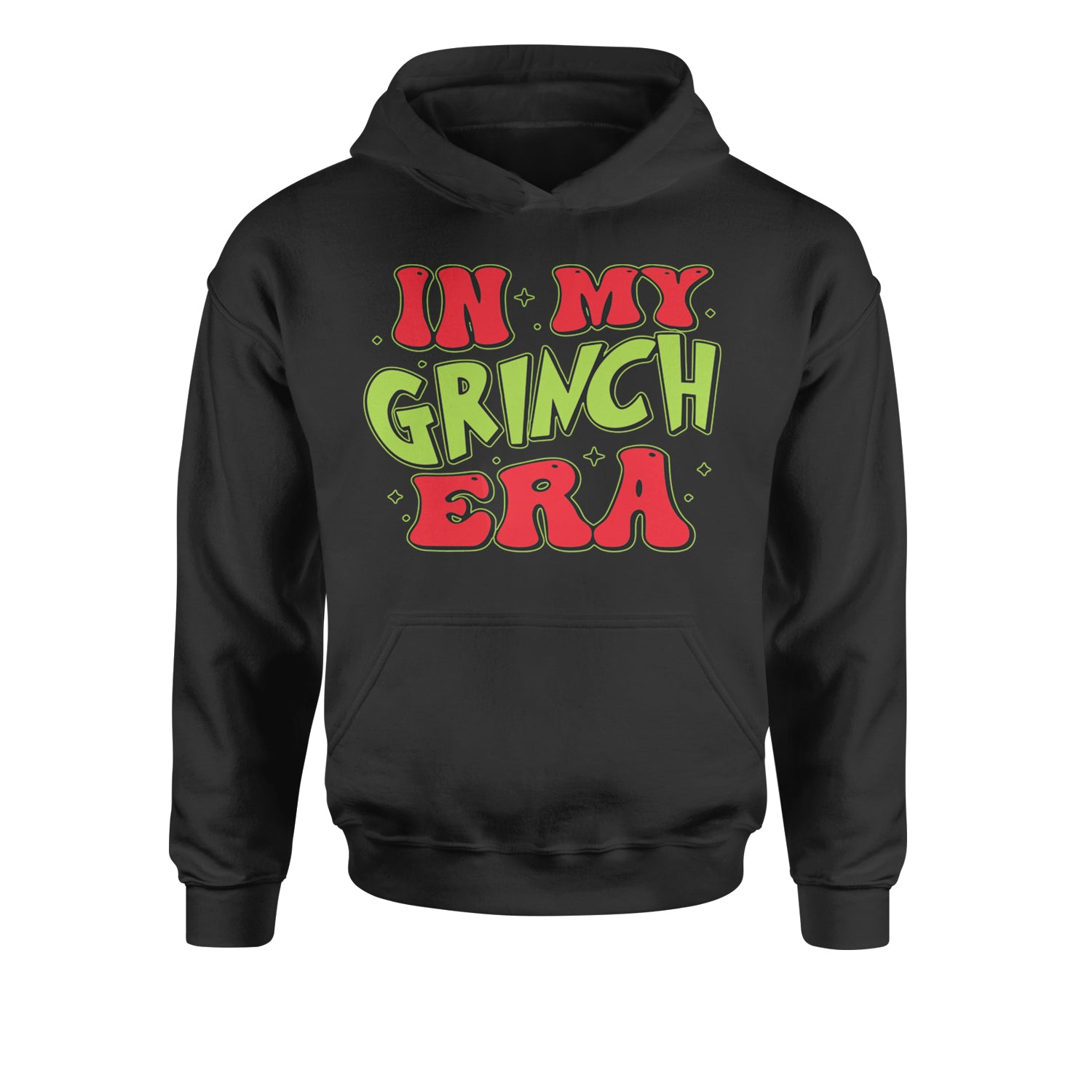 In My Gr-nch Era Jolly Merry ChristmasYouth-Sized Hoodie Heather Grey