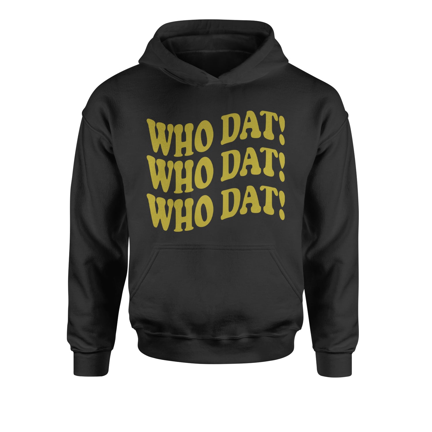 Who Dat Wavy Design Who Dat Nation Youth-Sized Hoodie Black