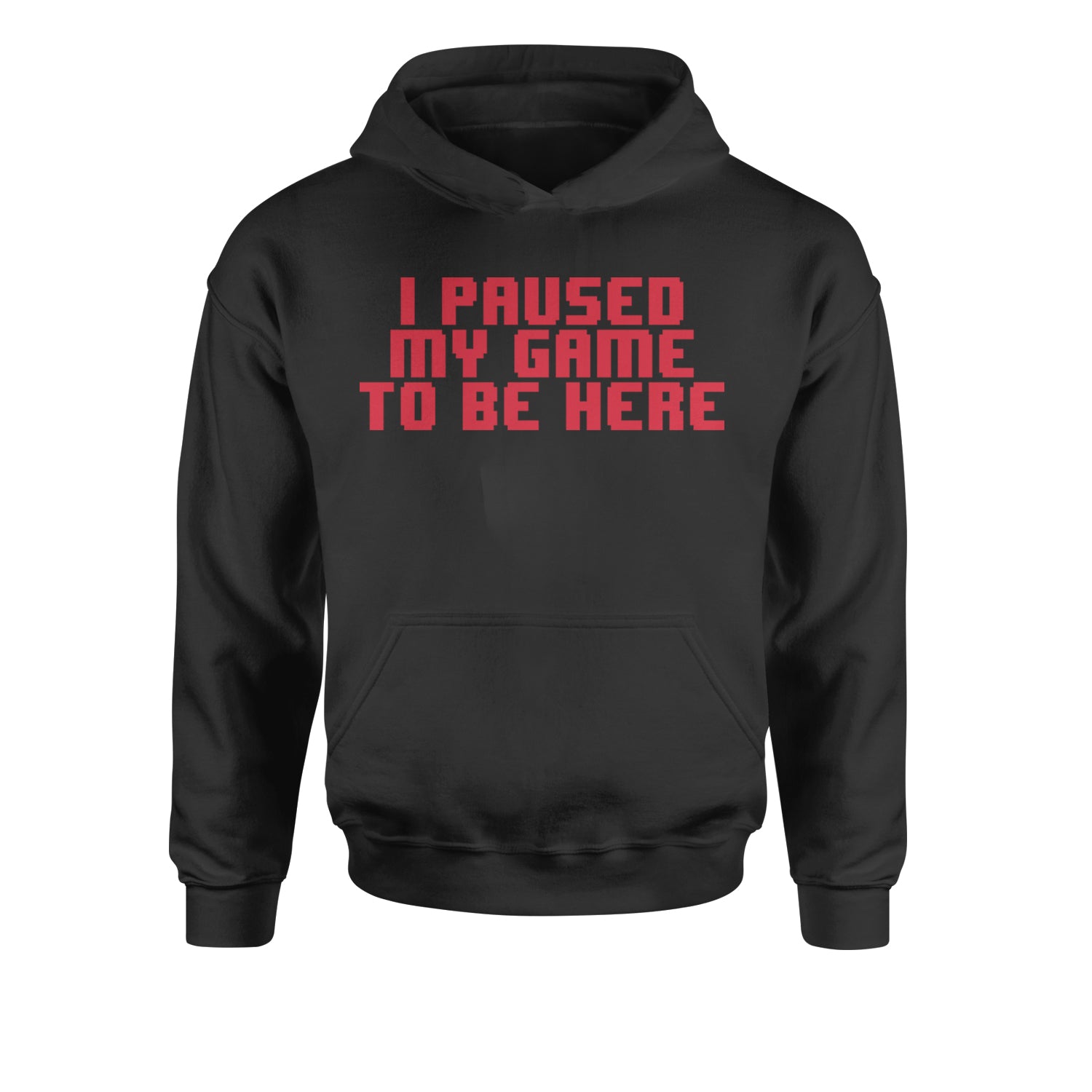 I Paused My Game To Be Here Funny Video Gamer Youth-Sized Hoodie Heather Grey