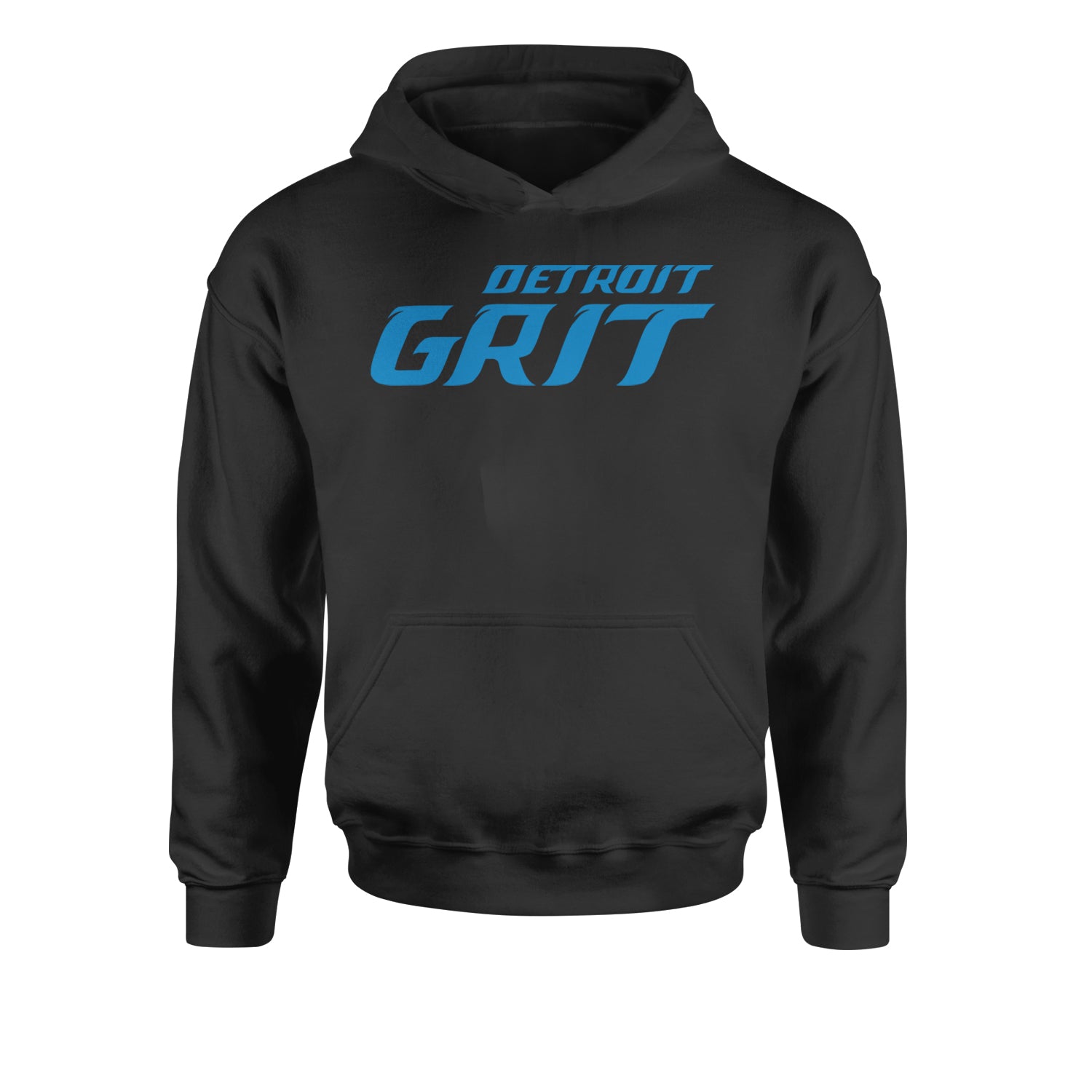 Grit Detroit Football Hard Knocks Youth-Sized Hoodie Charcoal Grey