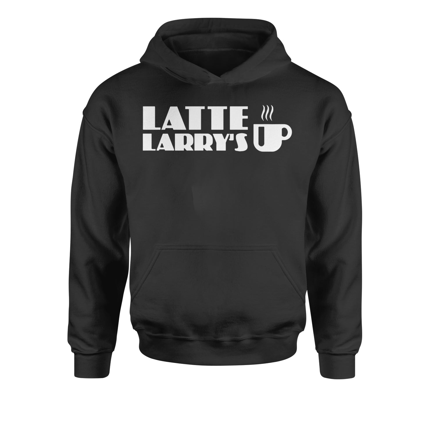 Latte Larry's Enthusiastic Coffee Youth-Sized Hoodie Black