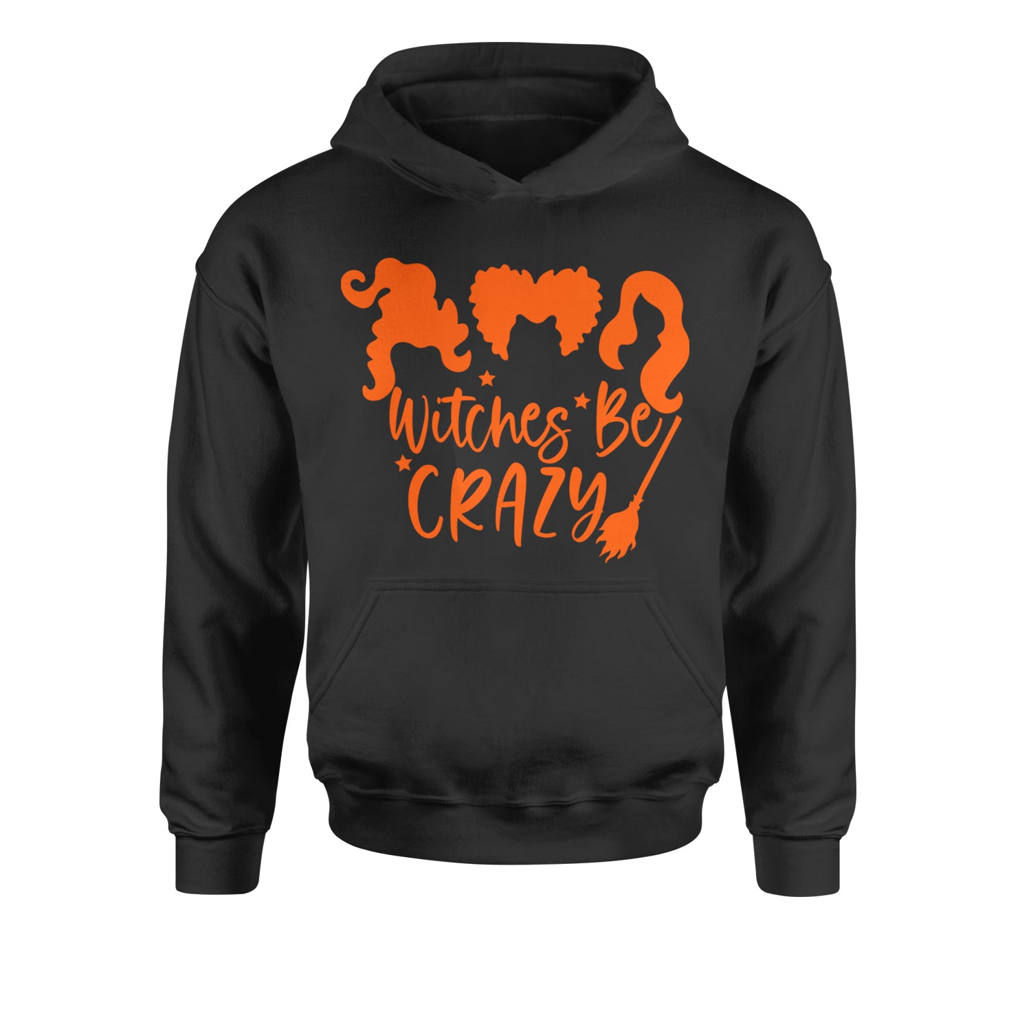 Witches Be Crazy Hocus Pocus Youth-Sized Hoodie Black