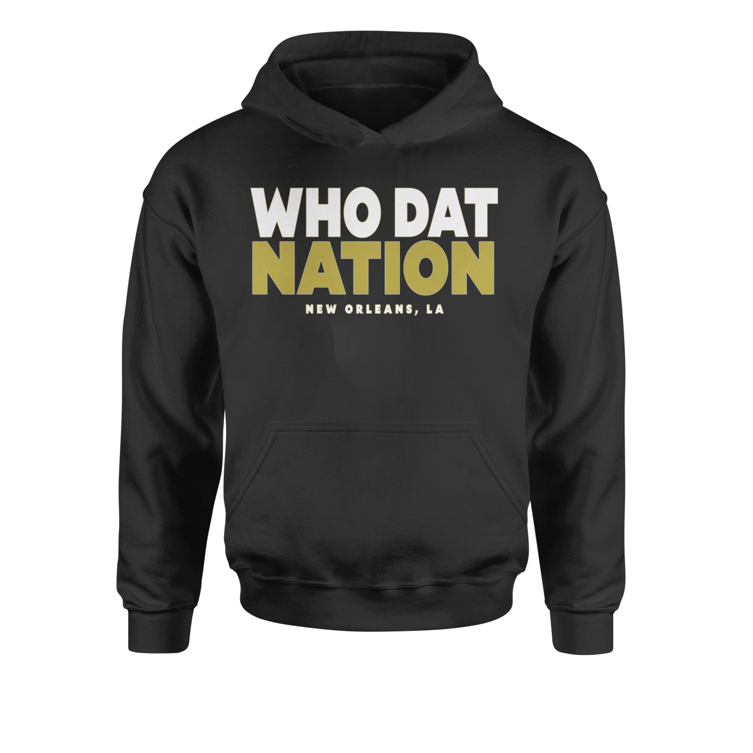 New Orleans Who Dat Nation Youth-Sized Hoodie Black