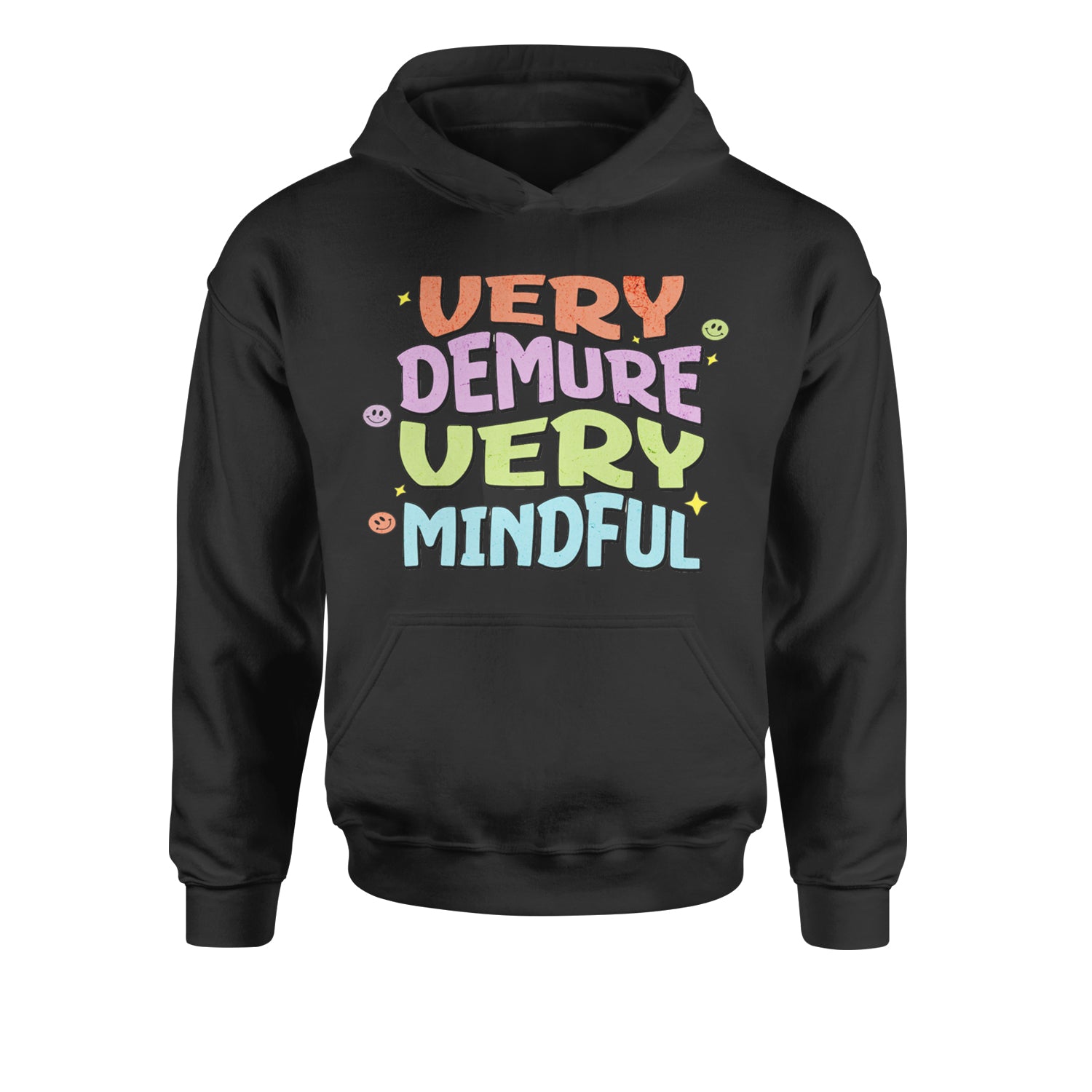 Very Demure, Very Mindful Youth-Sized Hoodie Heather Grey