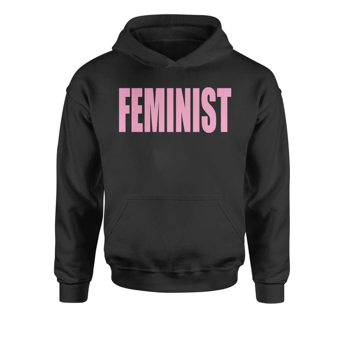 Feminist (Pink Print) Youth-Sized Hoodie
