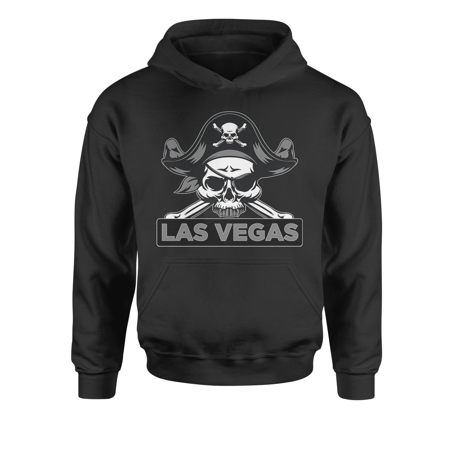 Raider Skull Straight Outta Las Vegas Youth-Sized Hoodie Black