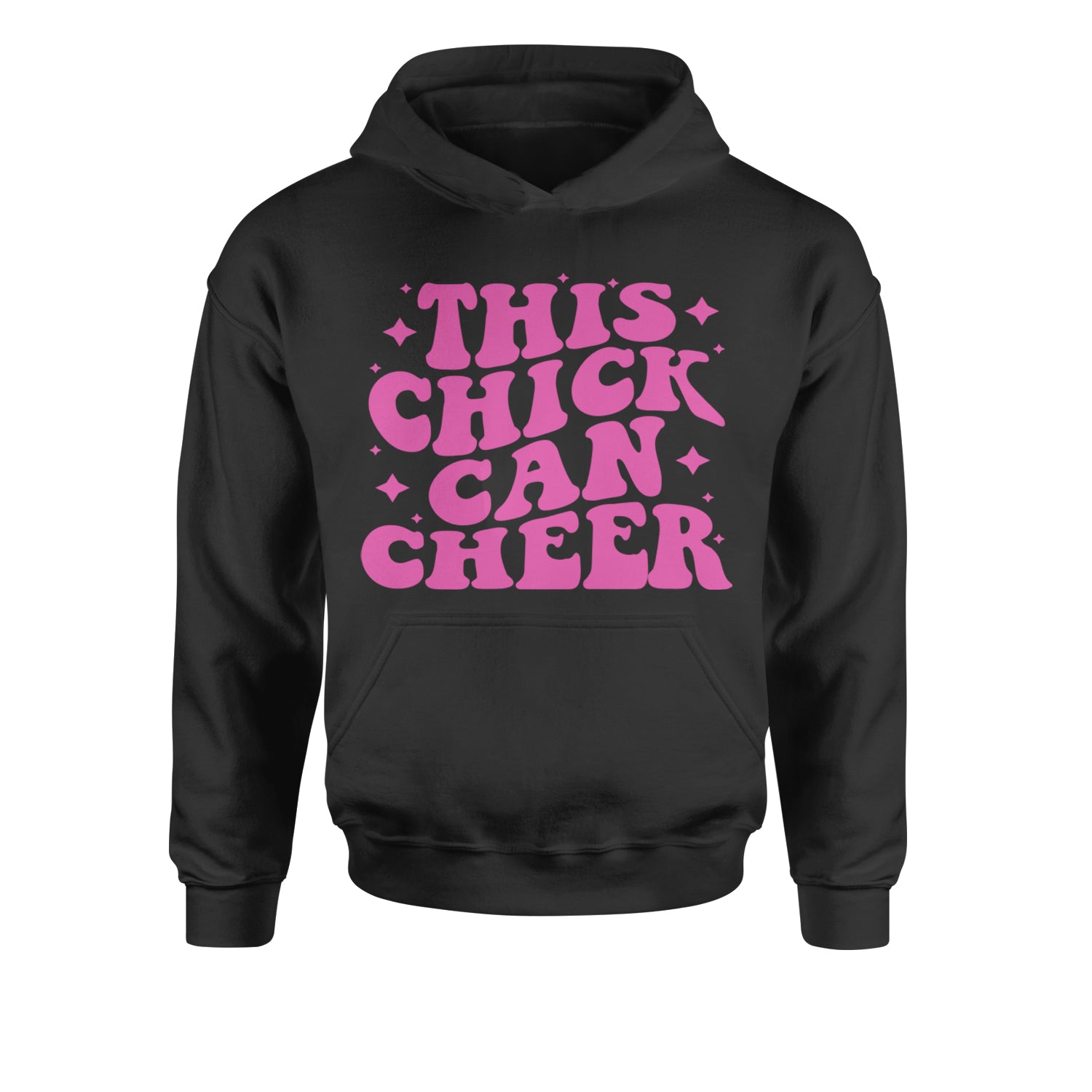 This Chick Can Cheer Youth-Sized Hoodie Black