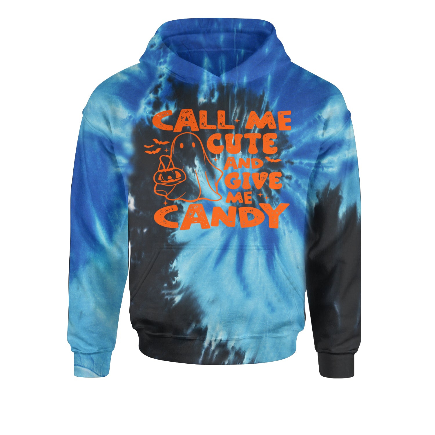 Call Me Cute And Give Me Candy Youth-Sized Hoodie Tie-Dye Blue Ocean