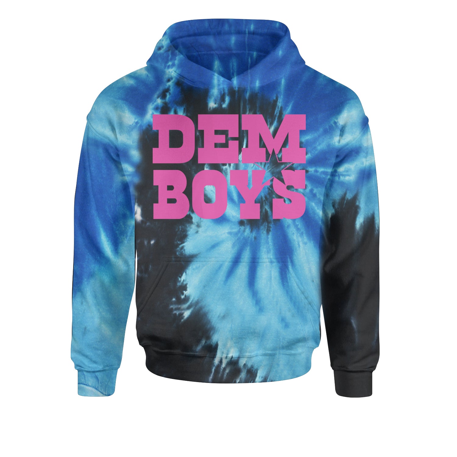 Dem Boys Hot Pink Dallas  Youth-Sized Hoodie Tie-Dye Blue Ocean