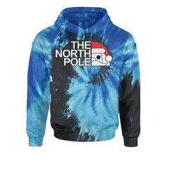 The North Pole Santa FaceYouth-Sized Hoodie Tie-Dye Blue Ocean