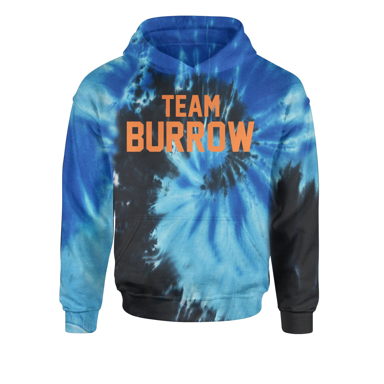 Team Burrow Cincinnati Youth-Sized Hoodie Tie-Dye Blue Ocean