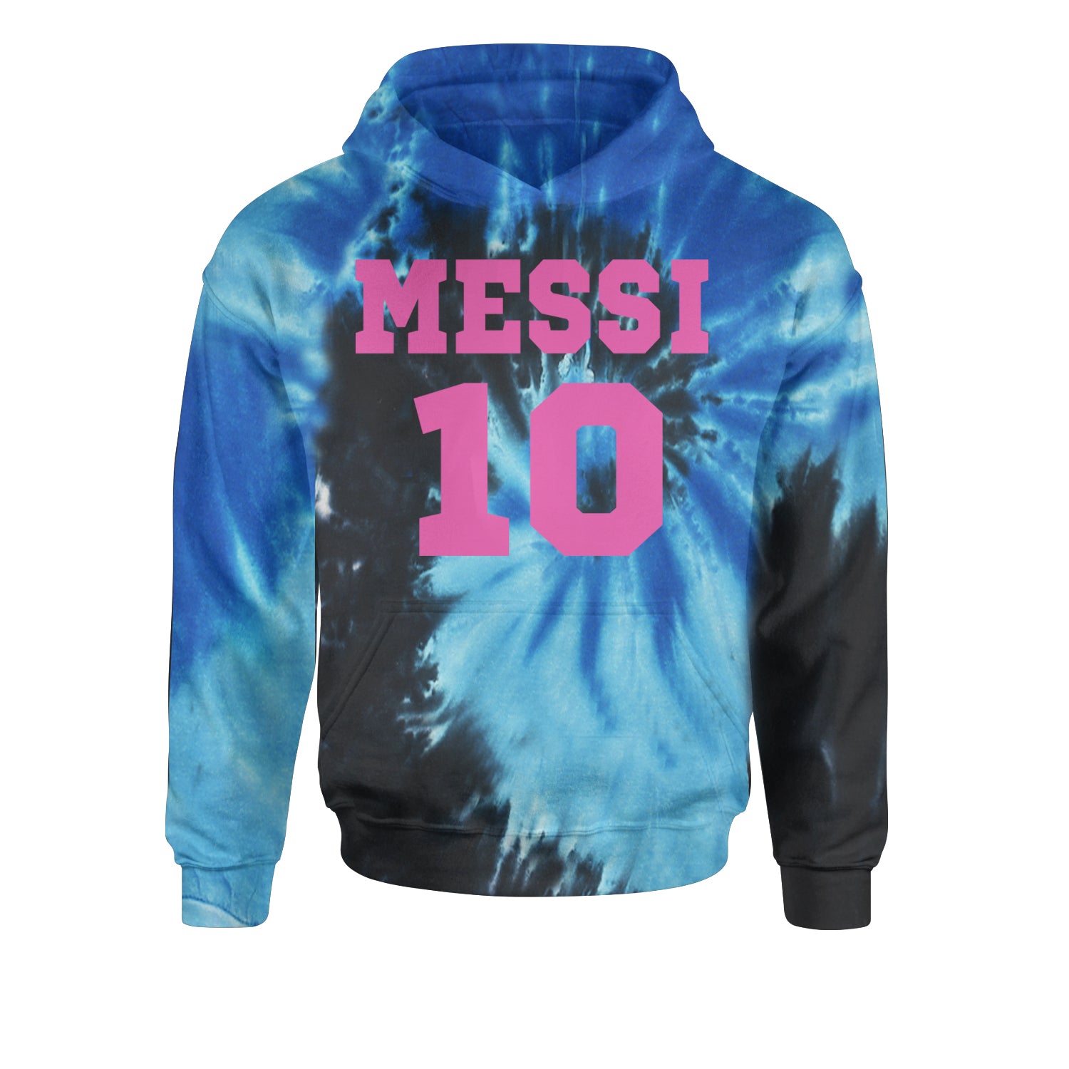 Messi World Soccer Futbol Messiami Youth-Sized Hoodie Tie-Dye Blue Ocean