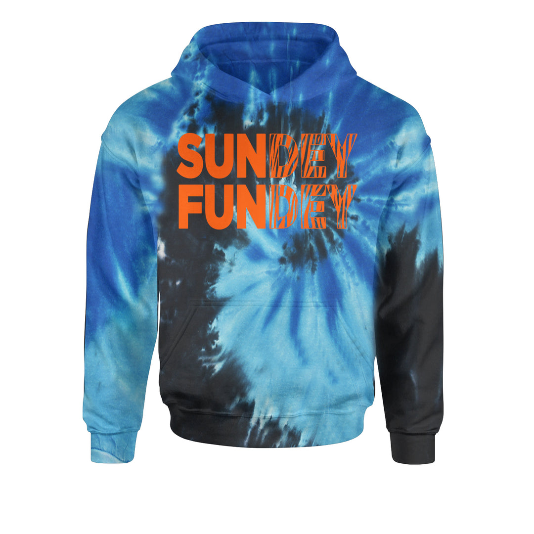 SunDEY FunDEY Sunday FundayYouth-Sized Hoodie Tie-Dye Blue Ocean