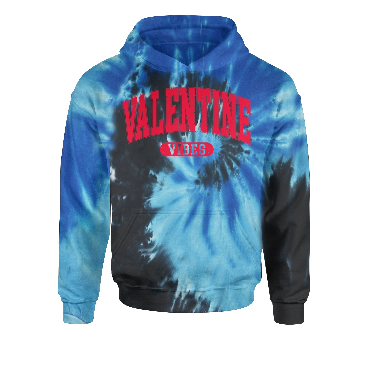 Valentines VibesYouth-Sized Hoodie Tie-Dye Blue Ocean