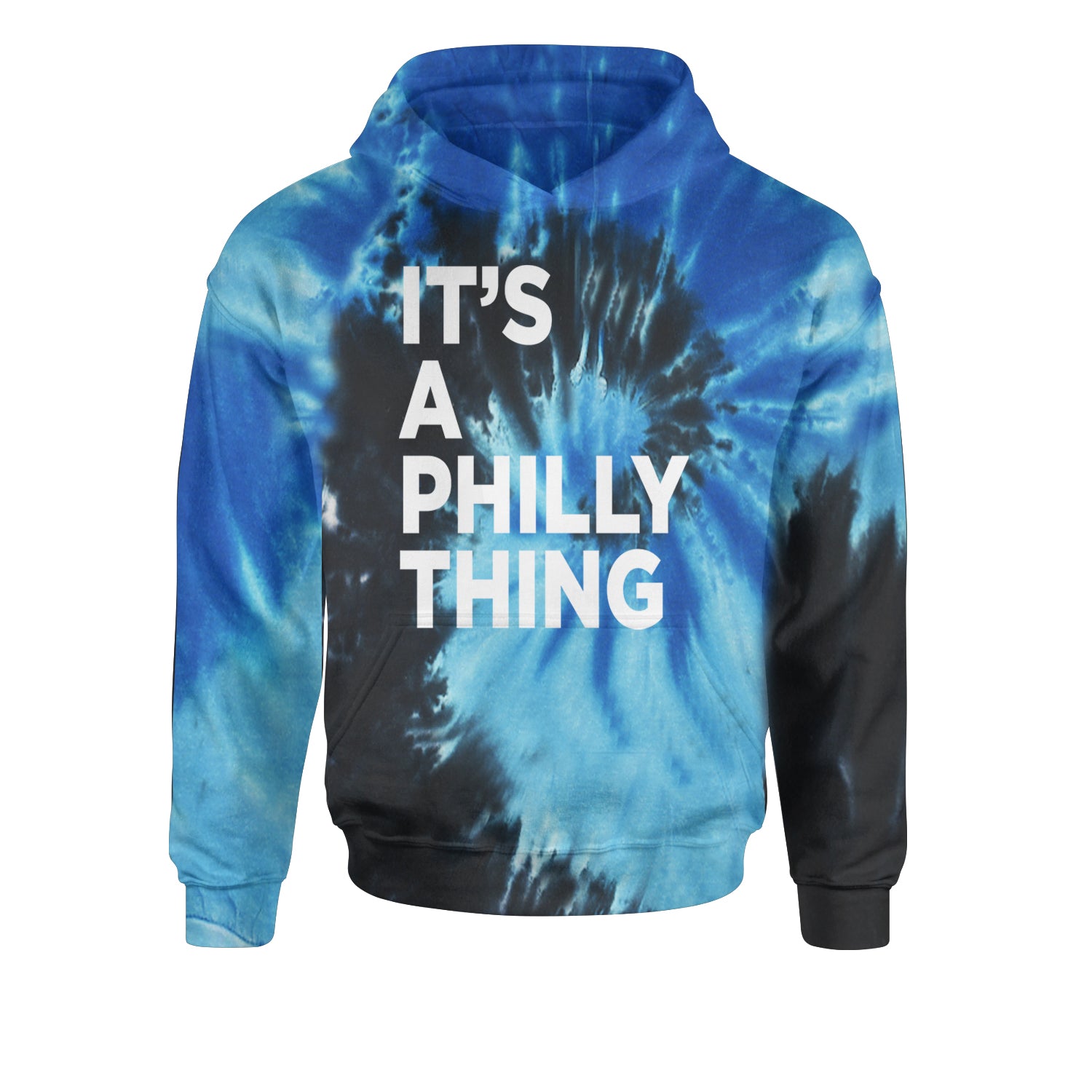 PHILLY It's A Philly Thing Youth-Sized Hoodie Tie-Dye Blue Ocean