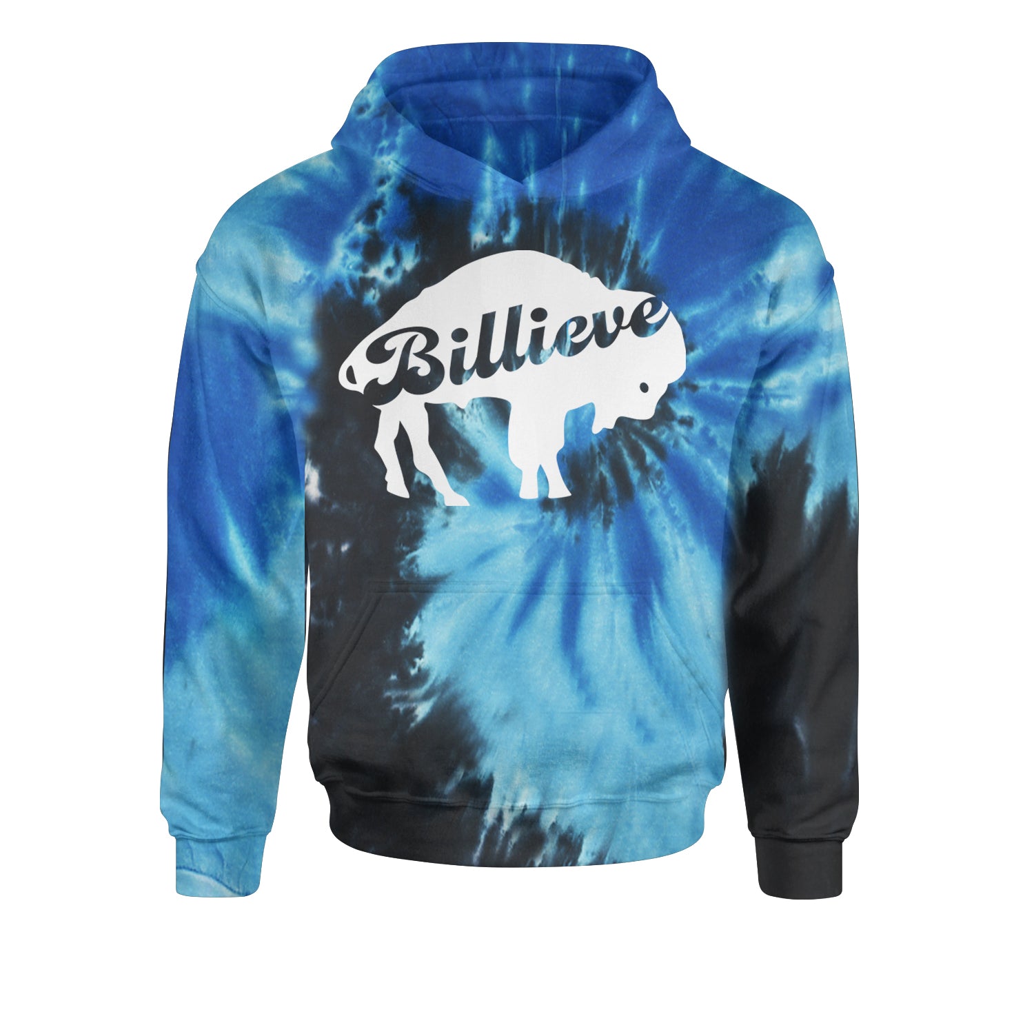 Billieve Bills Mafia Youth-Sized Hoodie Tie-Dye Blue Ocean