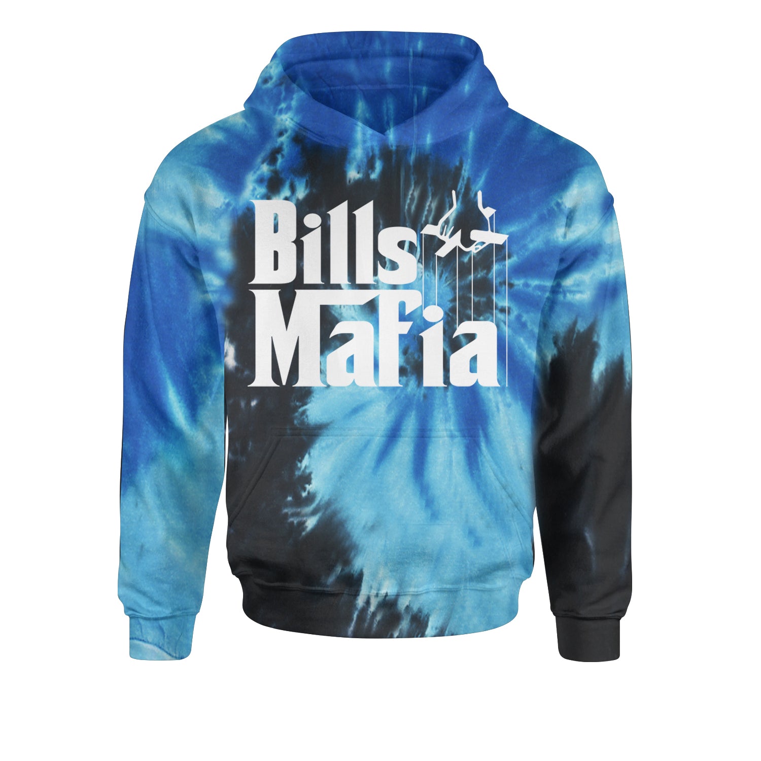 Mafia Bills Mafia Godfather Youth-Sized Hoodie Tie-Dye Blue Ocean