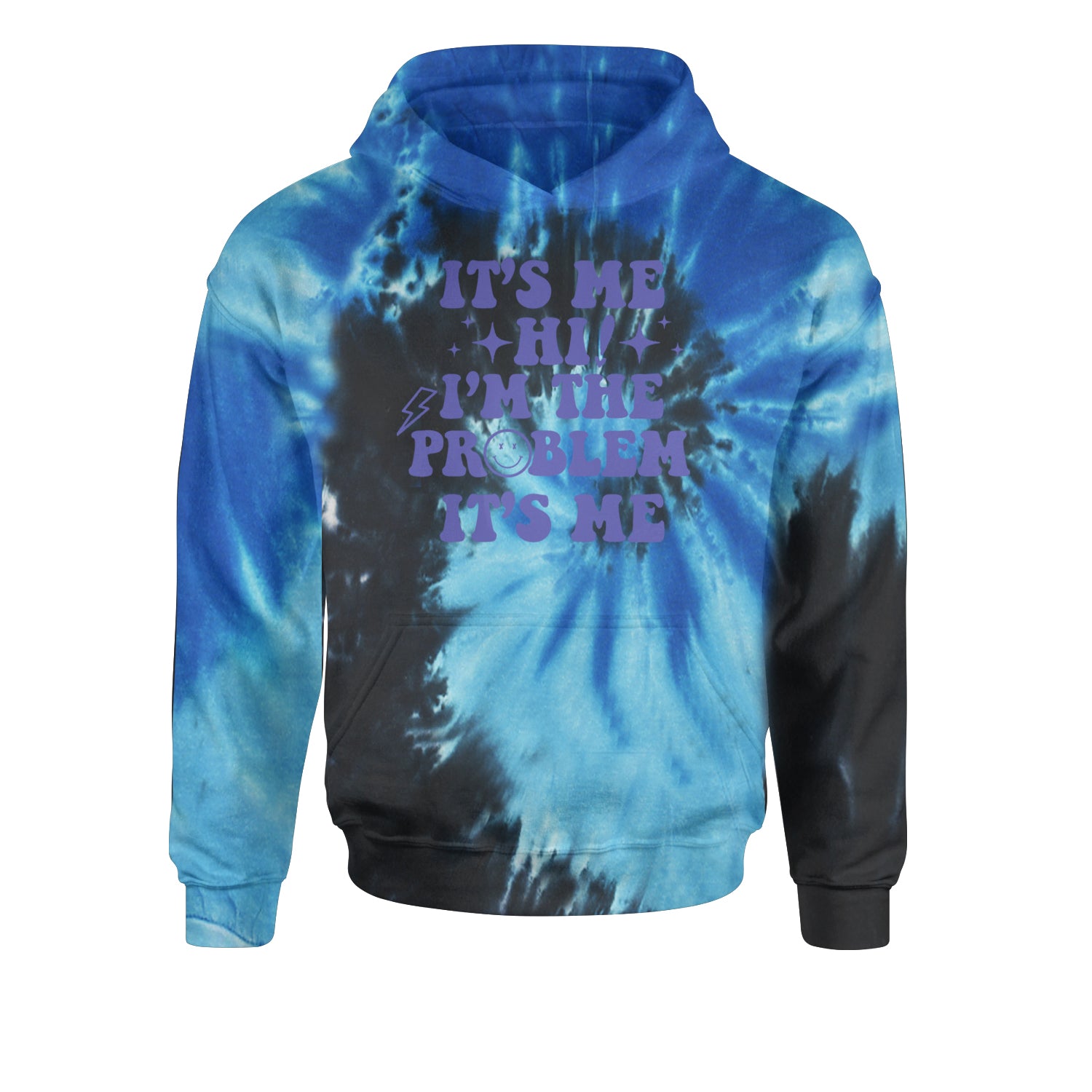 It's Me Hi I'm The Problem Youth-Sized Hoodie Tie-Dye Blue Ocean