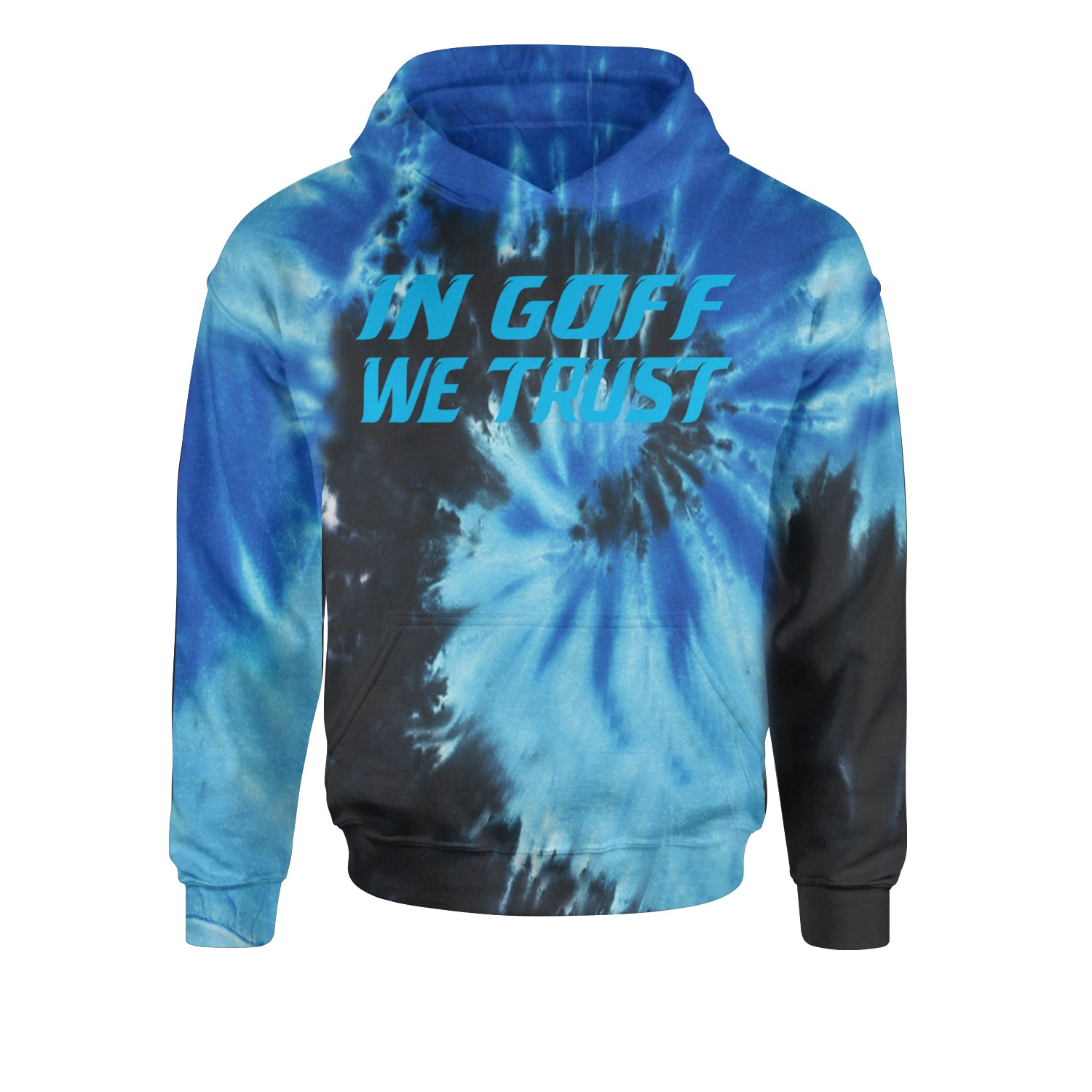 In Goff We Trust DetroitYouth-Sized Hoodie Tie-Dye Blue Ocean