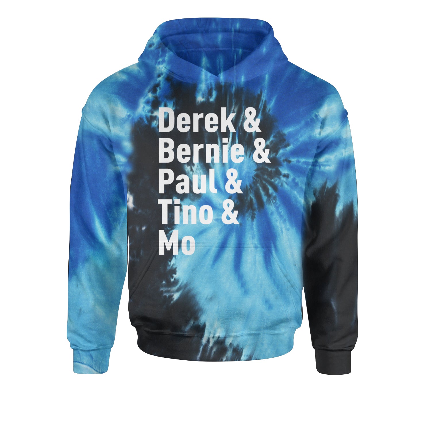 Derek & Bernie & Paul & Tino & Mo Youth-Sized Hoodie Tie-Dye Blue Ocean