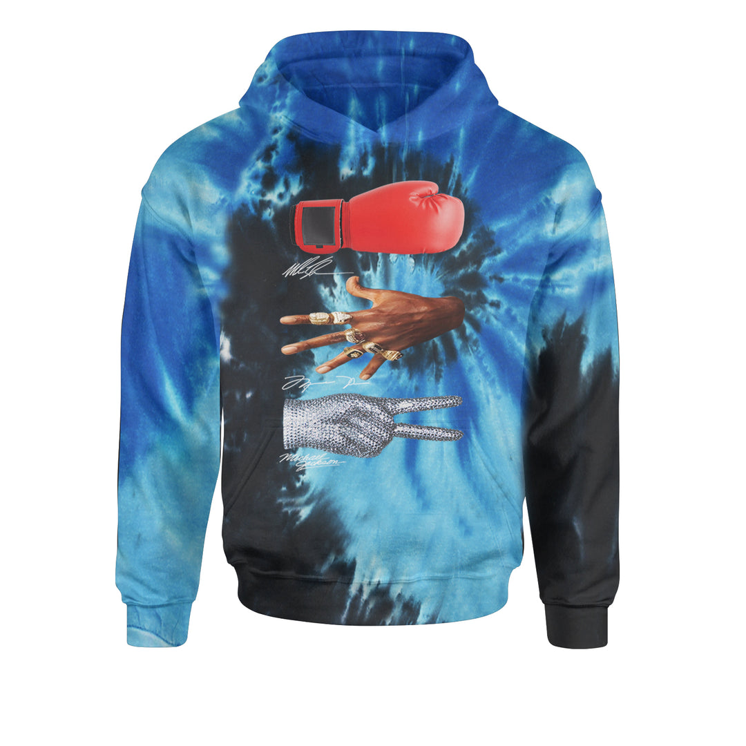 Tyson Jordan Jackson Iconic Michaels Youth-Sized Hoodie Tie-Dye Blue Ocean