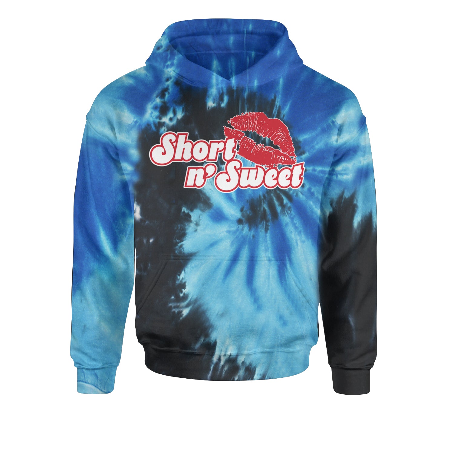 Short N' Sweet Red LipsYouth-Sized Hoodie Tie-Dye Blue Ocean