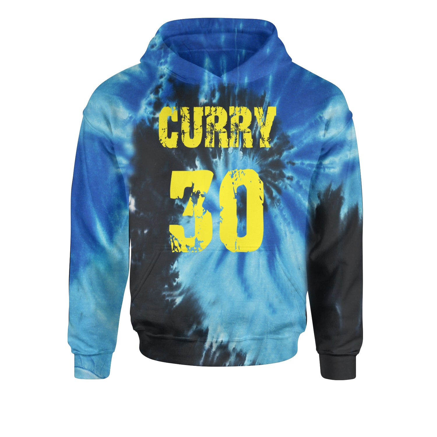 Curry #30 Youth-Sized Hoodie Tie-Dye Blue Ocean