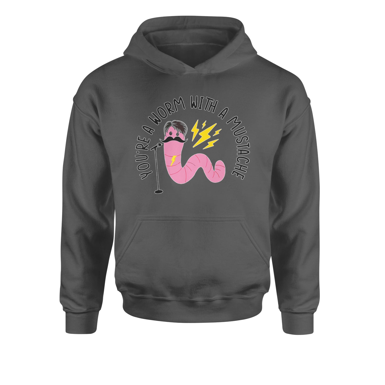 You're A Worm With A Mustache Tom ScandovalYouth-Sized Hoodie Charcoal Grey