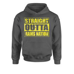 Straight Outta Rams Nation   Youth-Sized Hoodie Charcoal Grey