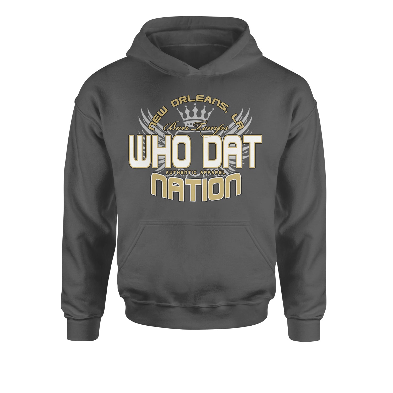 Who Dat Nation New Orleans (Color) Youth-Sized Hoodie Black