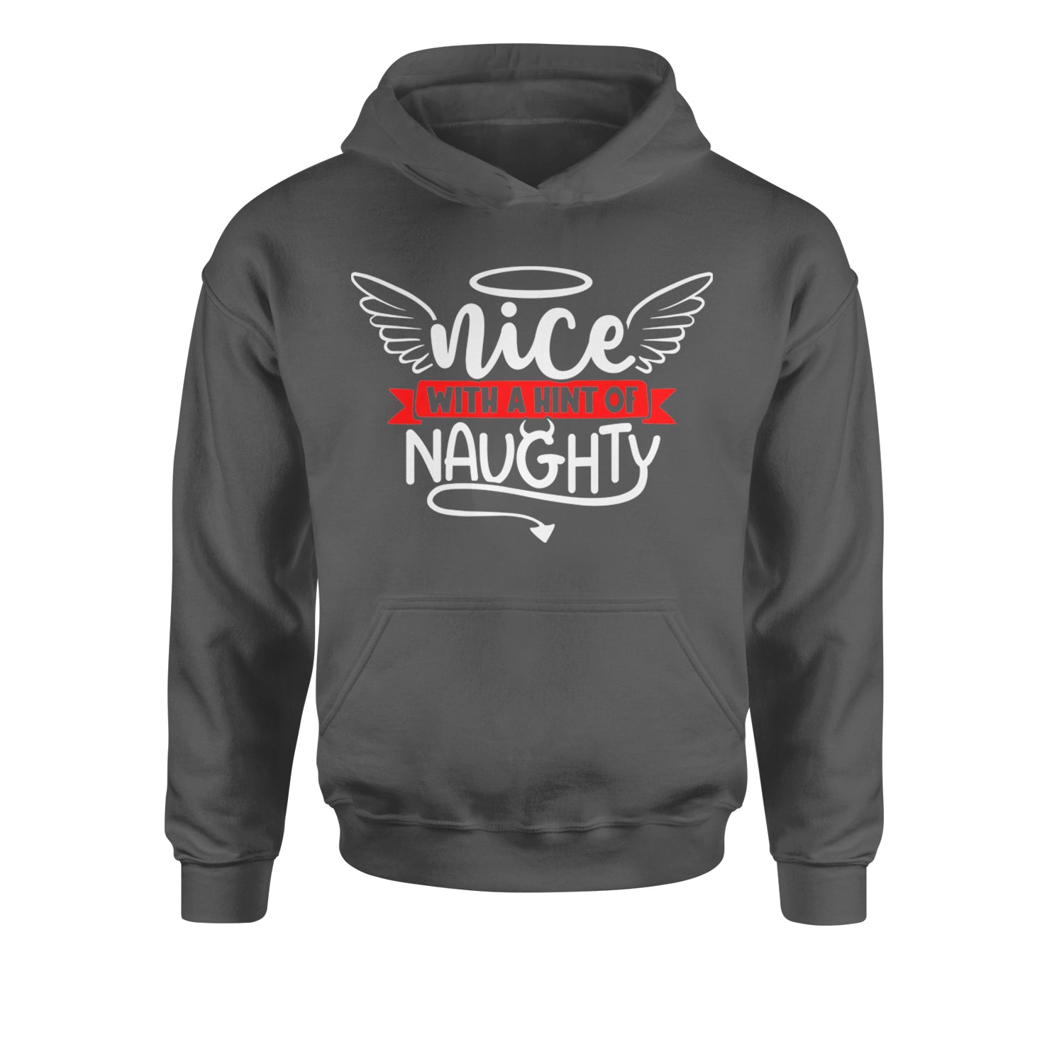 Nice with a Hint of Naughty Christmas Youth-Sized Hoodie Black