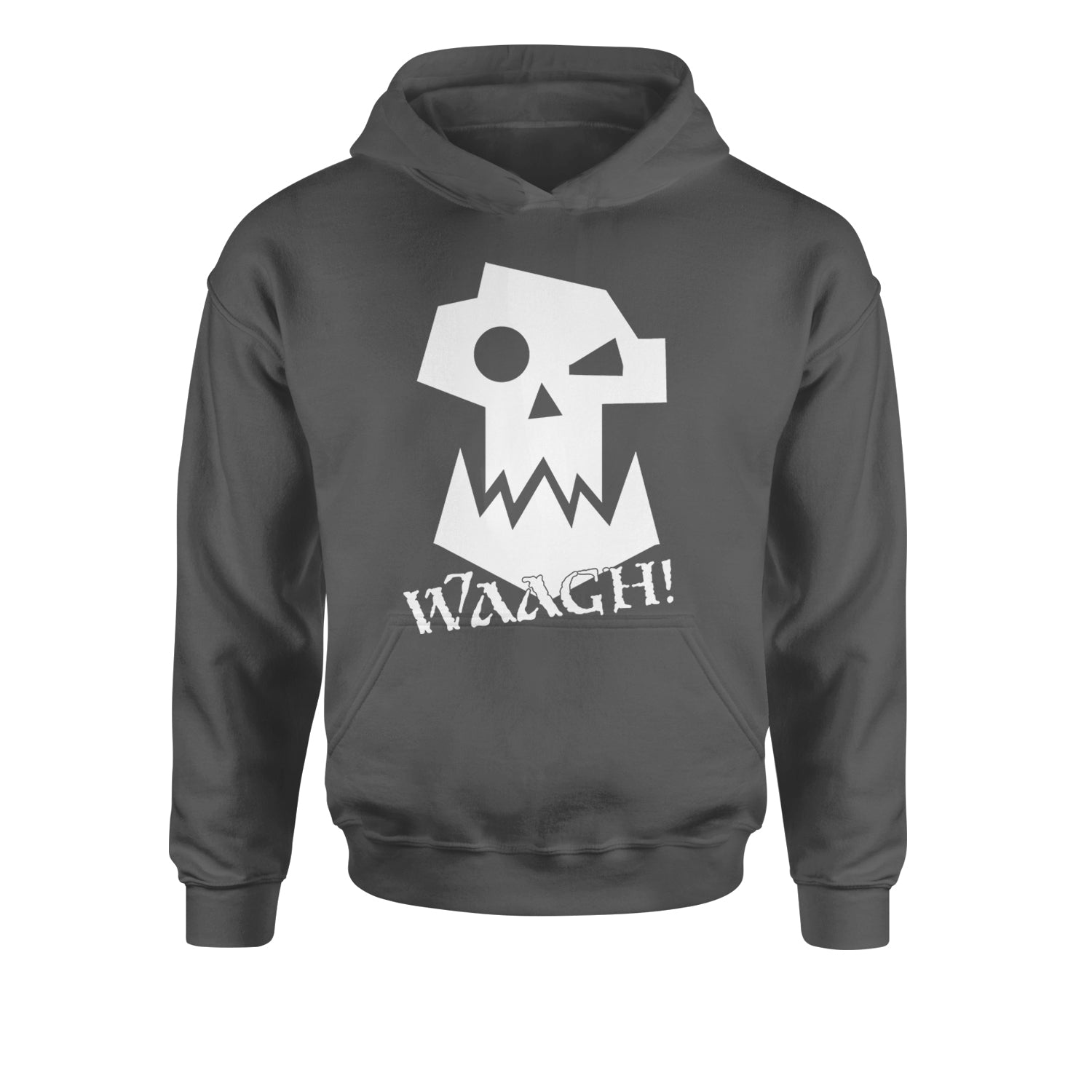 Ork Miniature Tabletop Wargaming Waagh Youth-Sized Hoodie Charcoal Grey