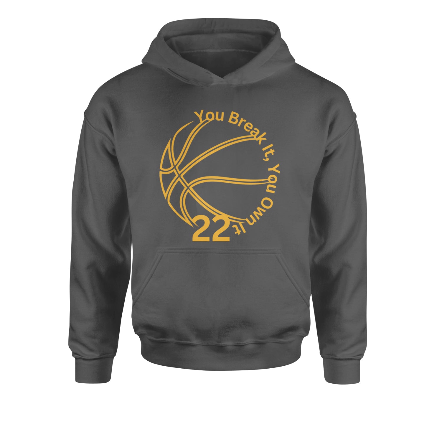 You Break It You Own It 22 Basketball Youth-Sized Hoodie Black