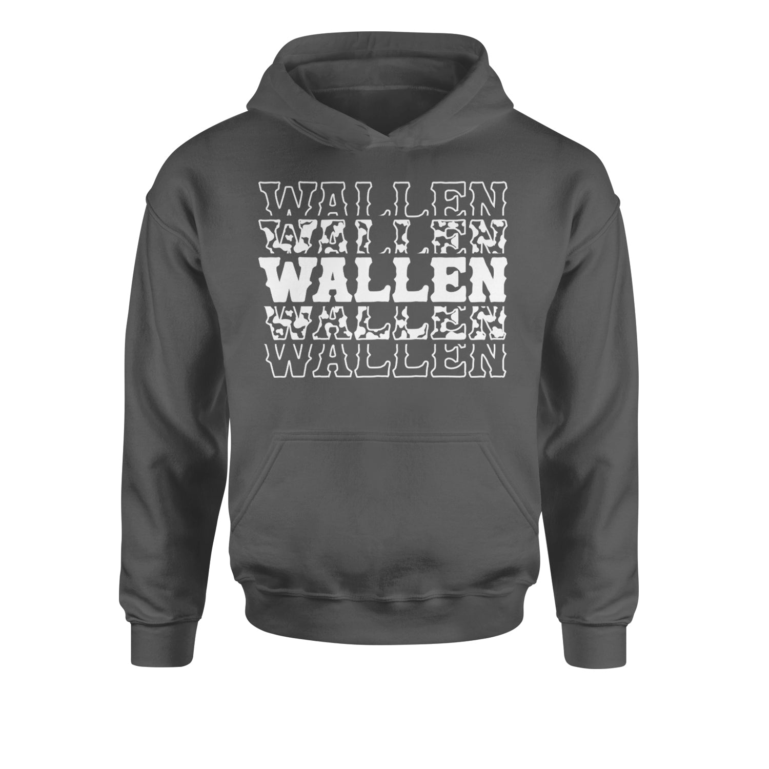 Wallen Country Music Western Youth-Sized Hoodie Charcoal Grey