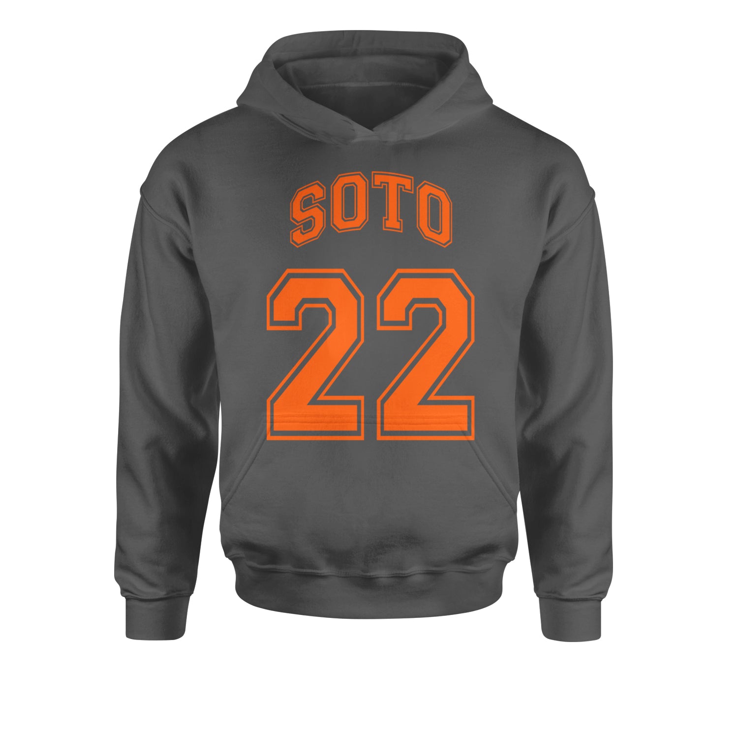 Soto Number 22Youth-Sized Hoodie Charcoal Grey