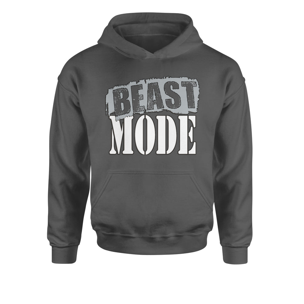 Beast Mode Training Gym Workout Youth-Sized Hoodie Charcoal Grey