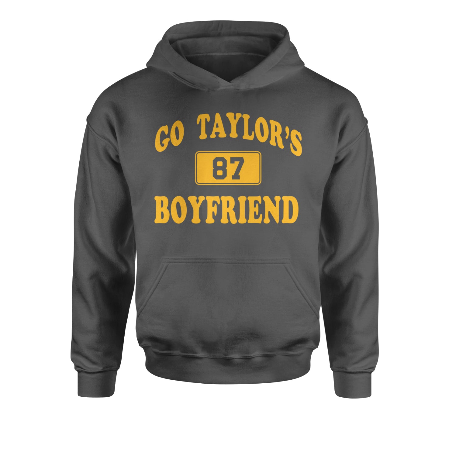 Go Taylor's Boyfriend Kansas City Youth-Sized Hoodie Charcoal Grey