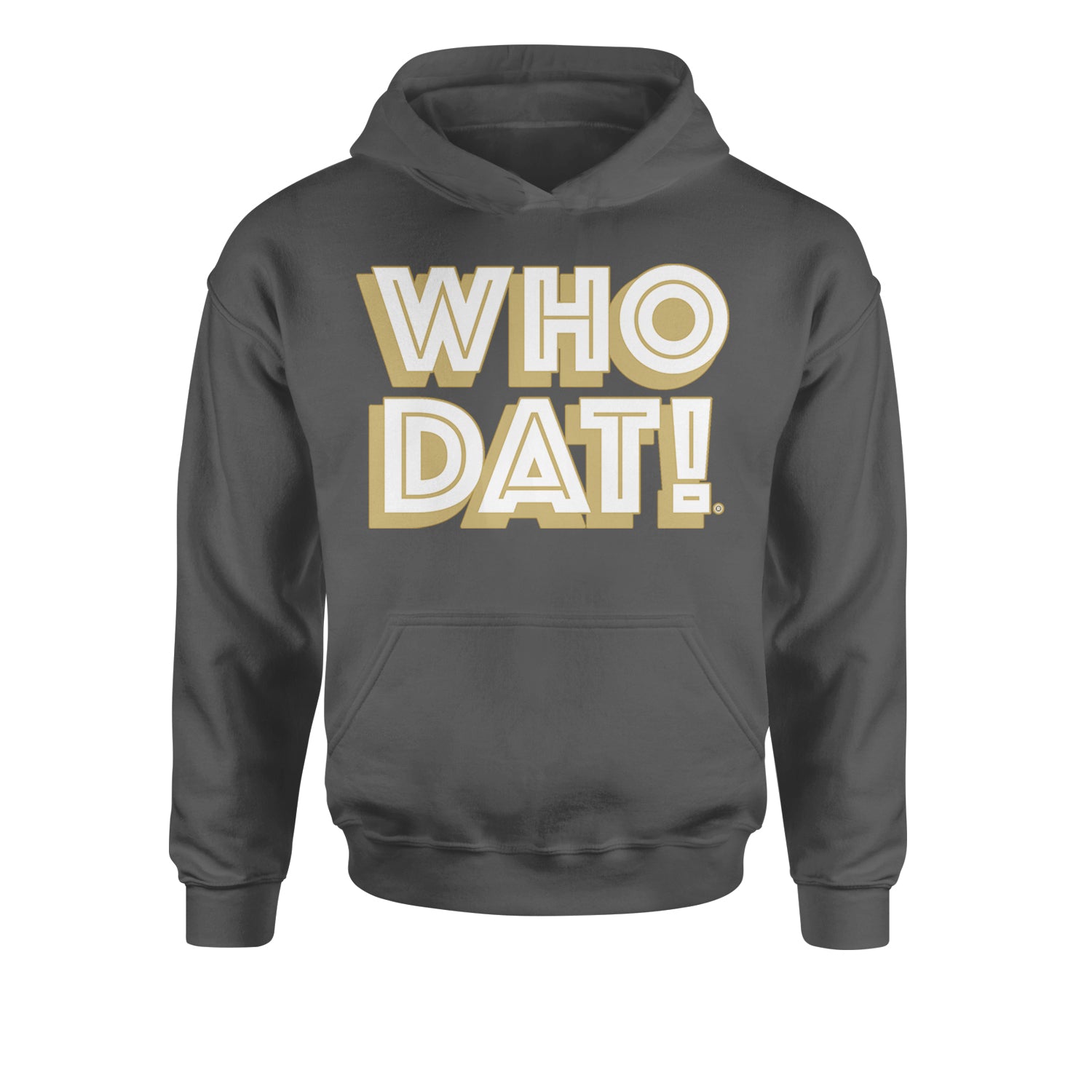 Who Dat Nation Big Bold New Orleans Youth-Sized Hoodie Black