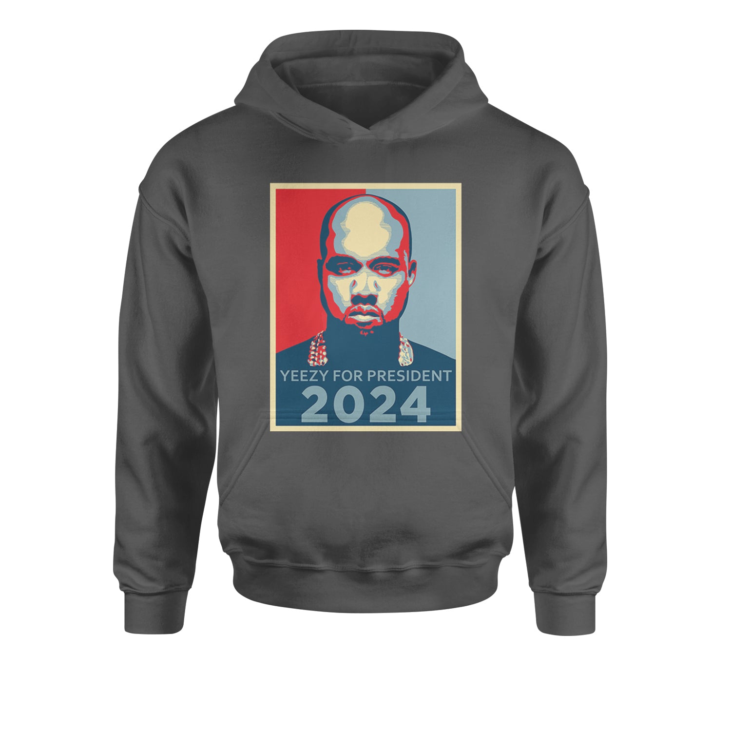 Yeezus For President Vote for Ye Youth-Sized Hoodie Charcoal Grey