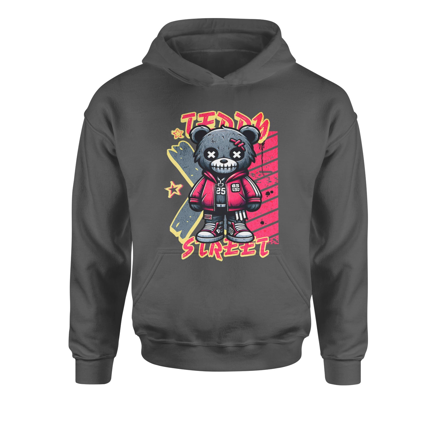 Teddy Attitude Urban Graffiti BearYouth-Sized Hoodie Black