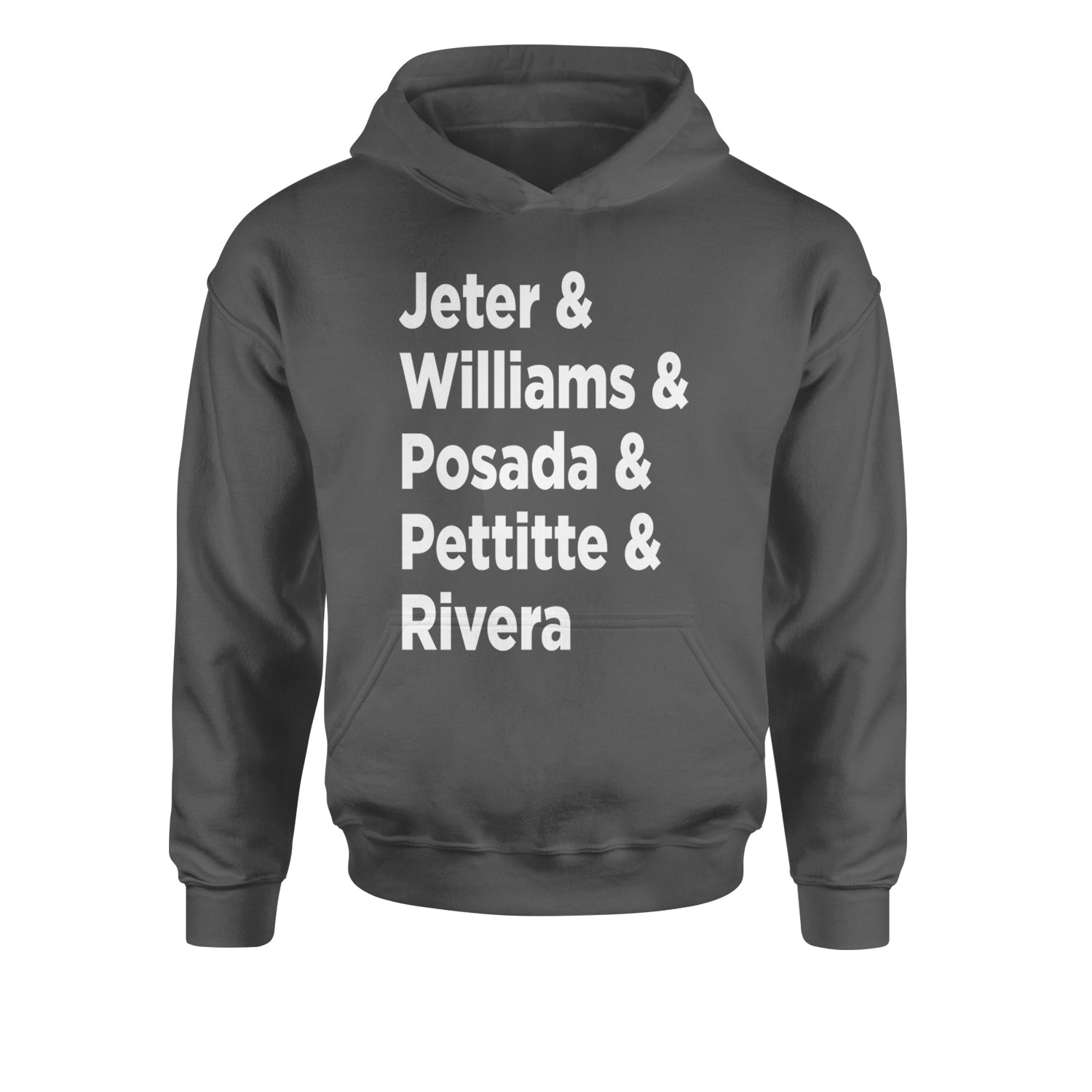 Jeter & Williams & Posada & Pettitte & Rivera Youth-Sized Hoodie Charcoal Grey