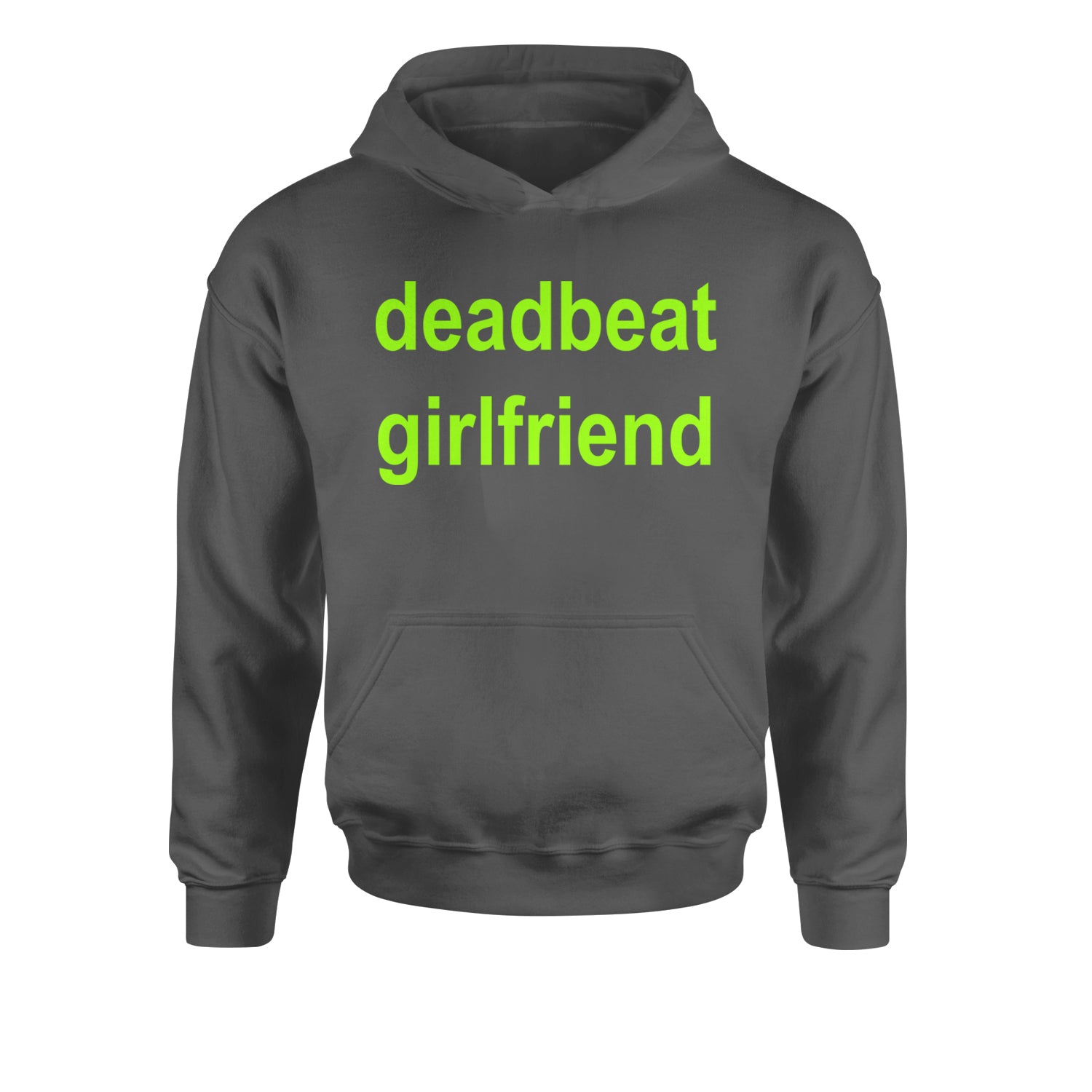 Deadbeat Girlfriend Y2K Slogan Youth-Sized Hoodie Black