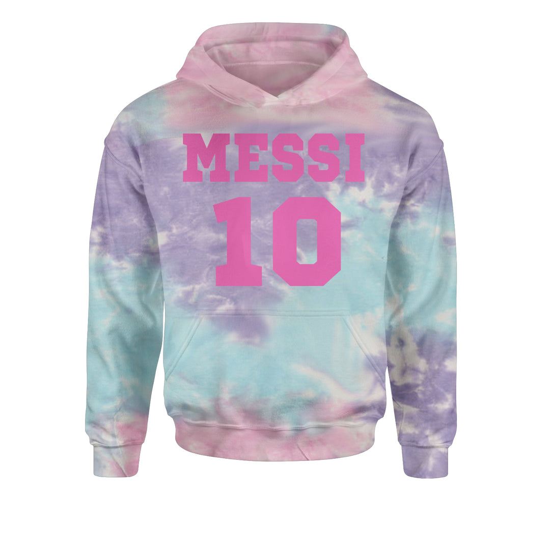 Messi World Soccer Futbol Messiami Youth-Sized Hoodie Tie-Dye Cotton Candy