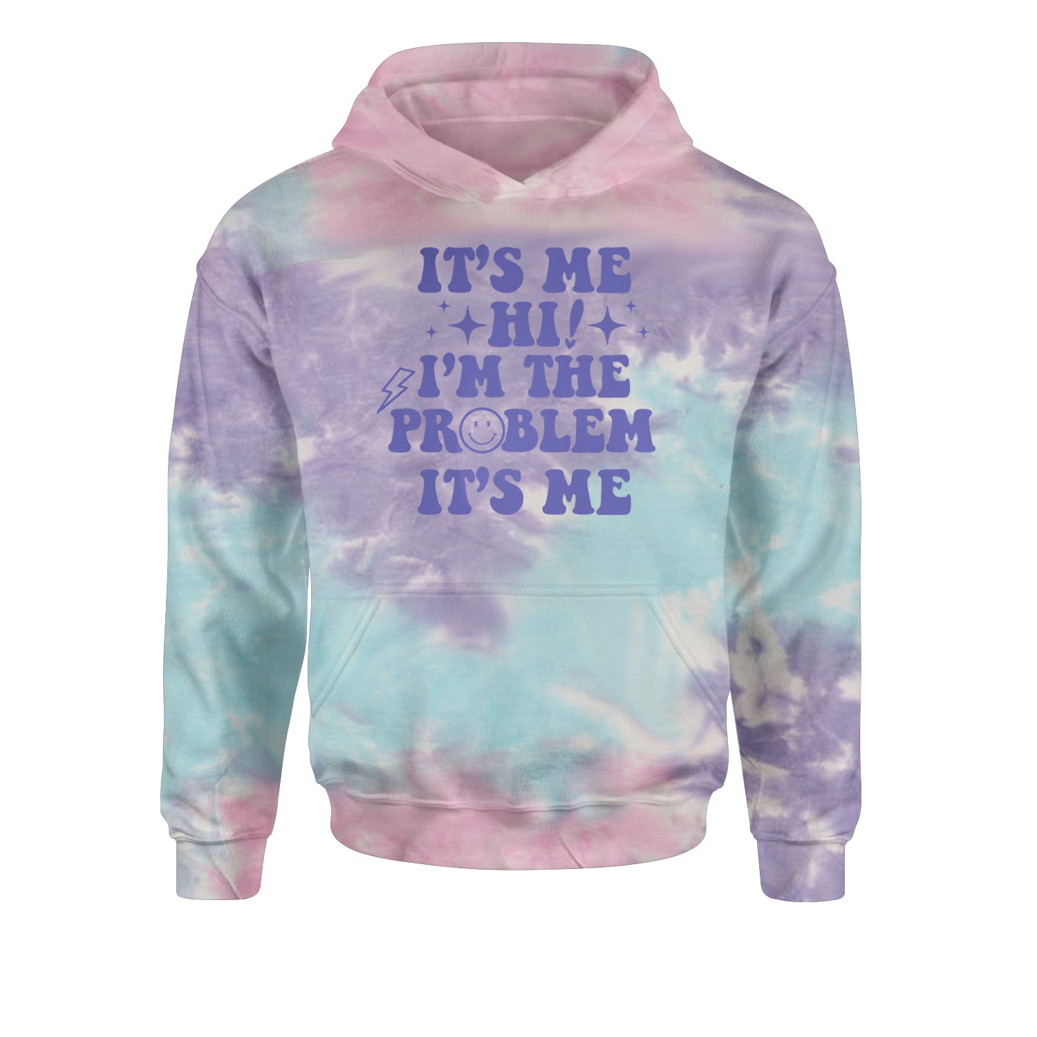 It's Me Hi I'm The Problem Youth-Sized Hoodie Tie-Dye Cotton Candy