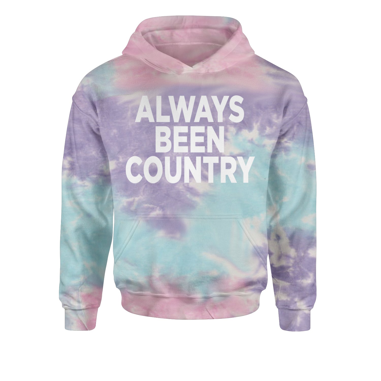 Always Been Country Music Youth-Sized Hoodie Tie-Dye Cotton Candy