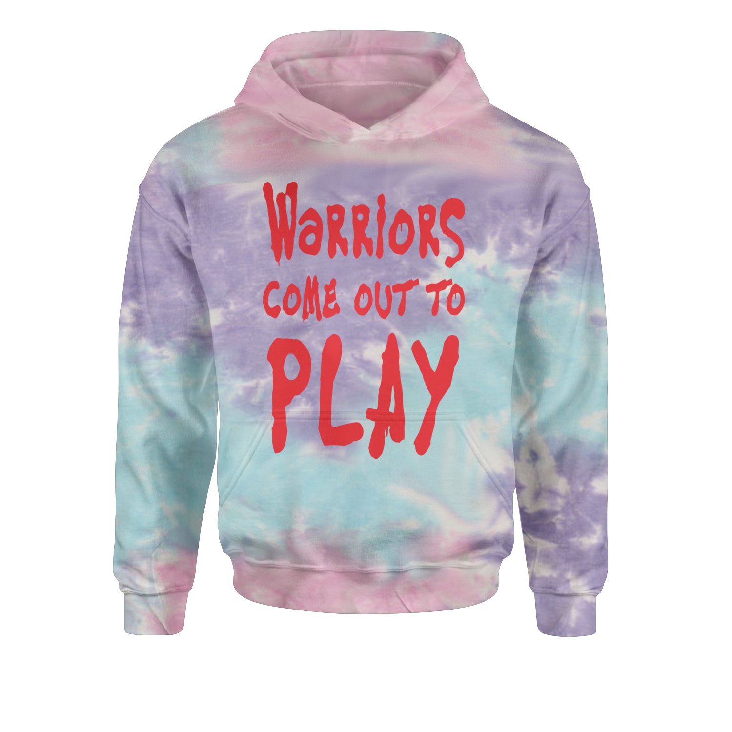 Warriors Come Out To Play  Youth-Sized Hoodie Tie-Dye Cotton Candy