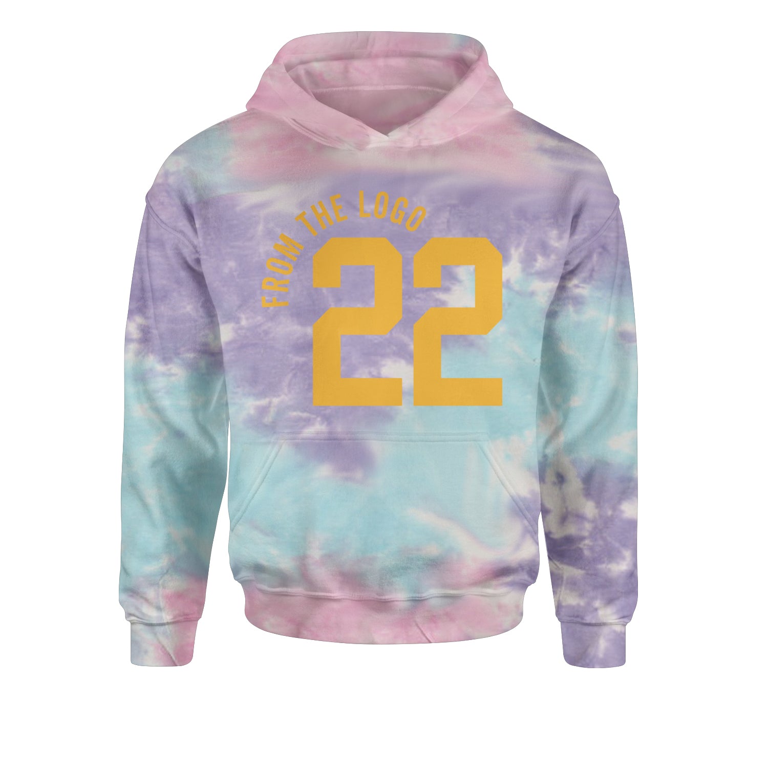 From The Logo #22 Basketball Youth-Sized Hoodie Tie-Dye Cotton Candy